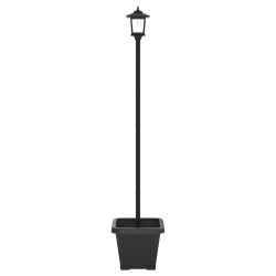 Lampadaire solaire avec pot de fleurs Noir 32 x 32 x 158 cm 630603630603