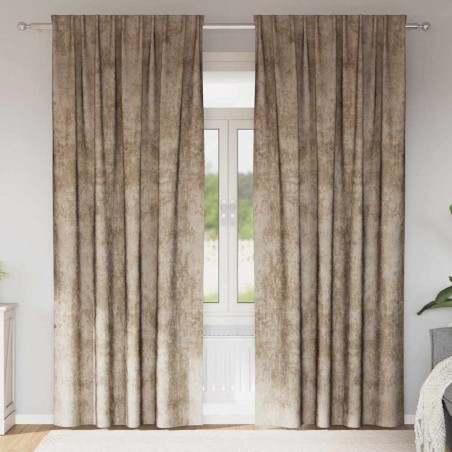 Rideaux en velours 2 pcs Champagne 245 x 140 cm Velours 630606630606