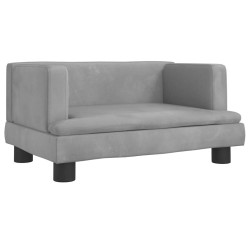 Lit pour chien gris clair 60x40x30 cm velours 630616630616