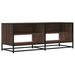 Meuble TV chêne marron 120,5x40x46cm bois d'ingénierie et métal 630618630618