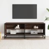 Meuble TV chêne marron 120,5x40x46cm bois d'ingénierie et métal 630618630618