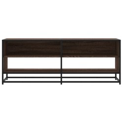 Meuble TV chêne marron 120,5x40x46cm bois d'ingénierie et métal 630618630618