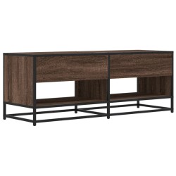 Meuble TV chêne marron 120,5x40x46cm bois d'ingénierie et métal 630618630618