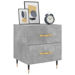 Table de chevet gris béton 40x35x47,5 cm bois d’ingénierie 630623630623