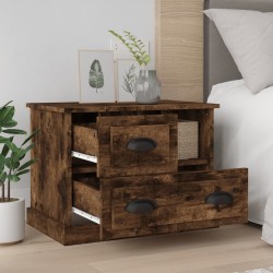Table de chevet chêne fumé 60x39x45 cm 630624630624