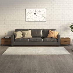 Tables basses avec pieds en métal 2 pcs Chêne marron 50x50x40cm 630629630629