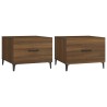 Tables basses avec pieds en métal 2 pcs Chêne marron 50x50x40cm 630629630629