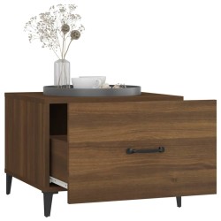 Tables basses avec pieds en métal 2 pcs Chêne marron 50x50x40cm 630629630629