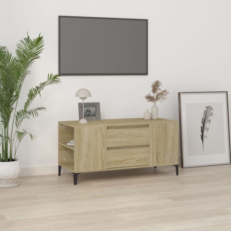 Meuble TV Chêne sonoma 102x44,5x50 cm Bois d'ingénierie 630631630631