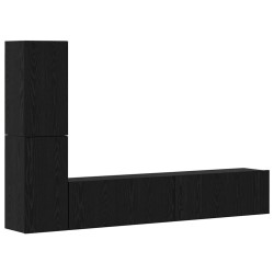 Meuble TV mural 2 pcs Chêne noir Bois d'ingénierie 630632630632