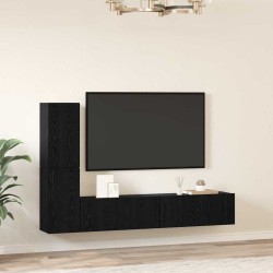 Meuble TV mural 2 pcs Chêne noir Bois d'ingénierie 630632630632
