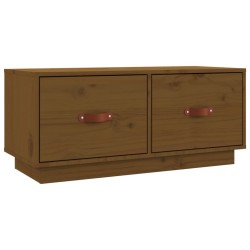 Meuble TV Marron miel 80x34x35 cm Bois de pin massif 630636630636