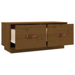 Meuble TV Marron miel 80x34x35 cm Bois de pin massif 630636630636