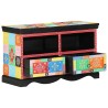 Meuble TV Multicolore 80 x 35 x 50 cm Bois de mangue massif 630637630637