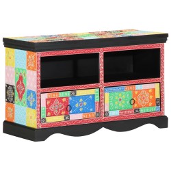 Meuble TV Multicolore 80 x 35 x 50 cm Bois de mangue massif 630637630637