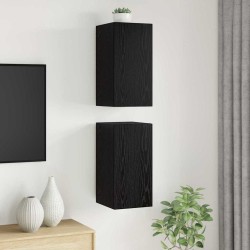 Meuble TV mural 2 pcs Chêne noir 30,5 x 30 x 60 cm 630638630638