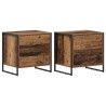 Table de chevet avec tiroir 2 pcs Bois Ancien 50 x 39,5 x 50 cm 630641630641
