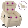 Fauteuil inclinable de massage électrique Crème Tissu 630642630642