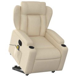 Fauteuil inclinable de massage électrique Crème Tissu 630642630642