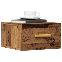 Tables de chevet murales 2 pcs vieux bois 35x35x20 cm 630644630644