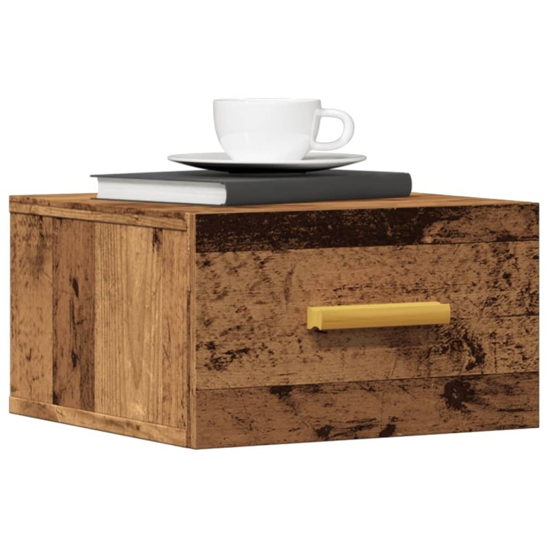 Tables de chevet murales 2 pcs vieux bois 35x35x20 cm 630644630644