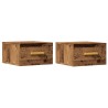Tables de chevet murales 2 pcs vieux bois 35x35x20 cm 630644630644