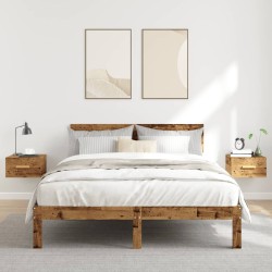 Tables de chevet murales 2 pcs vieux bois 35x35x20 cm 630644630644