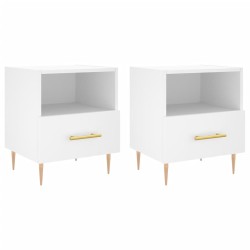 Tables de chevet 2 pcs blanc 40x35x47,5 cm bois d’ingénierie 630646630646