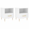 Tables de chevet 2 pcs blanc 40x35x47,5 cm bois d’ingénierie 630646630646