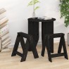 Tabourets lot de 2 noir 40x40x45 cm bois massif de pin 630651630651