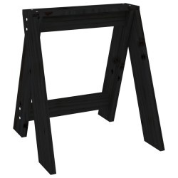 Tabourets lot de 2 noir 40x40x45 cm bois massif de pin 630651630651