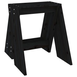 Tabourets lot de 2 noir 40x40x45 cm bois massif de pin 630651630651