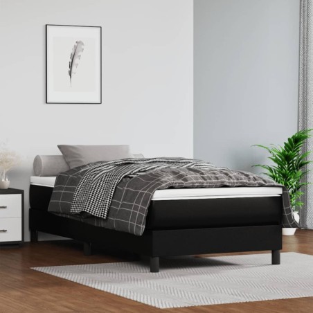 Matelas de lit à ressorts ensachés fermeté moyenne noir 120x190x20cm Similicuir 630657630657