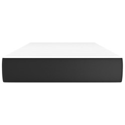 Matelas de lit à ressorts ensachés fermeté moyenne noir 120x190x20cm Similicuir 630657630657