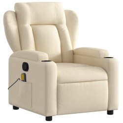Fauteuil inclinable de massage crème tissu 630659630659