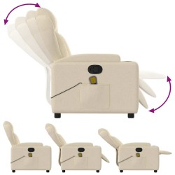Fauteuil inclinable de massage crème tissu 630659630659