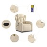 Fauteuil inclinable de massage crème tissu 630659630659