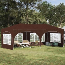 Tente de fête pop-up 575 x 288 x 245 cm Marron Tissu Oxford 630660630660