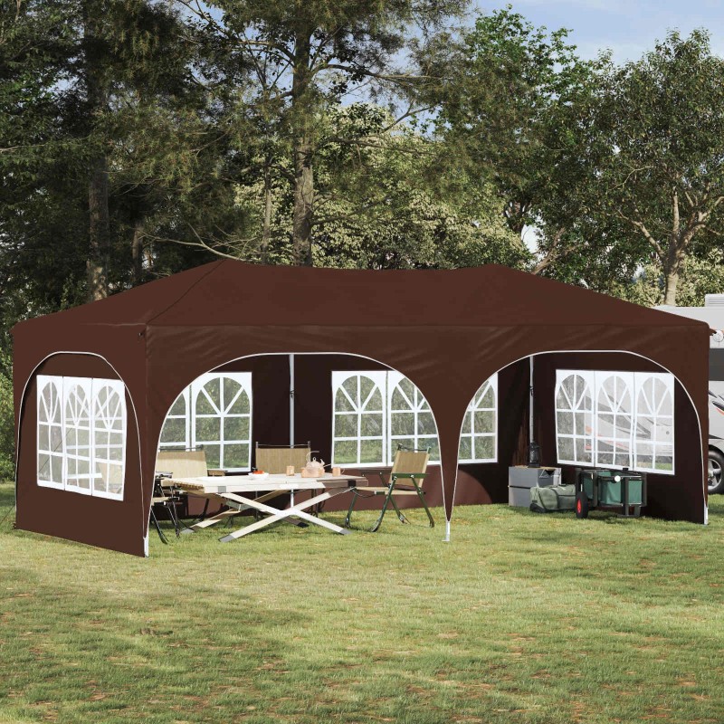 Tente de fête pop-up 575 x 288 x 245 cm Marron Tissu Oxford 630660630660