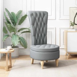 Fauteuil à pantoufle Gris clair 56,5 x 70 x 110 cm tissu 630661630661