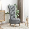 Fauteuil à pantoufle Gris clair 56,5 x 70 x 110 cm tissu 630661630661