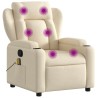 Fauteuil de massage inclinable crème tissu 630663630663