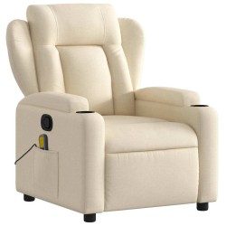 Fauteuil de massage inclinable crème tissu 630663630663