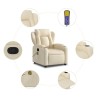 Fauteuil de massage inclinable crème tissu 630663630663