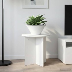 Support de Plante 2 pcs Blanc Ø40 x 40 cm Bois d'ingénierie 630664630664