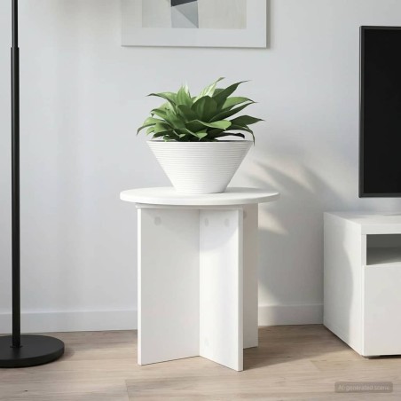 Support de Plante 2 pcs Blanc Ø40 x 40 cm Bois d'ingénierie 630664630664