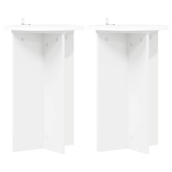 Support de Plante 2 pcs Blanc Ø40 x 60 cm Bois d'ingénierie 630665630665