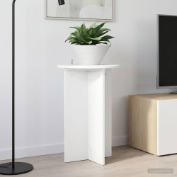 Support de Plante 2 pcs Blanc Ø40 x 60 cm Bois d'ingénierie 630665630665