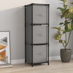 Armoire de rangement 3 tiroirs en tissu Gris 34x34x101 cm Acier 630671630671