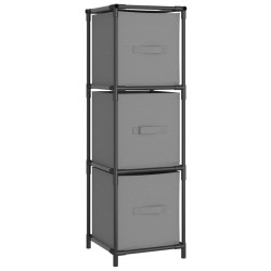 Armoire de rangement 3 tiroirs en tissu Gris 34x34x101 cm Acier 630671630671